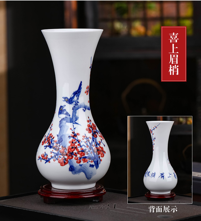 Jingdezhen ceramics hand - made furnishing articles sitting room blue and white porcelain vase flower arranging water raise lucky bamboo TV ark, adornment