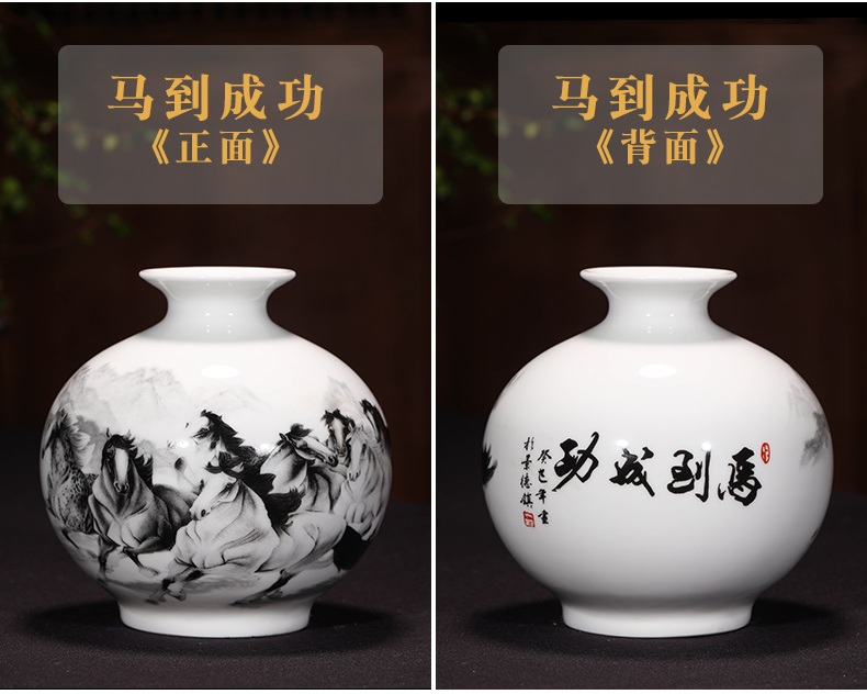 Small flower arranging jingdezhen ceramic modern pastel new Chinese style household, sitting room porch table decoration vase furnishing articles