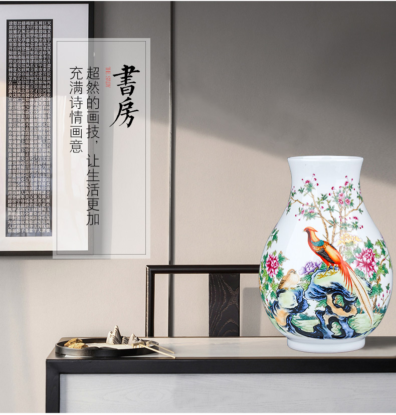 Jingdezhen ceramics powder enamel vase flower arranging wide expressions using rich ancient frame of Chinese style household, sitting room porch decoration furnishing articles