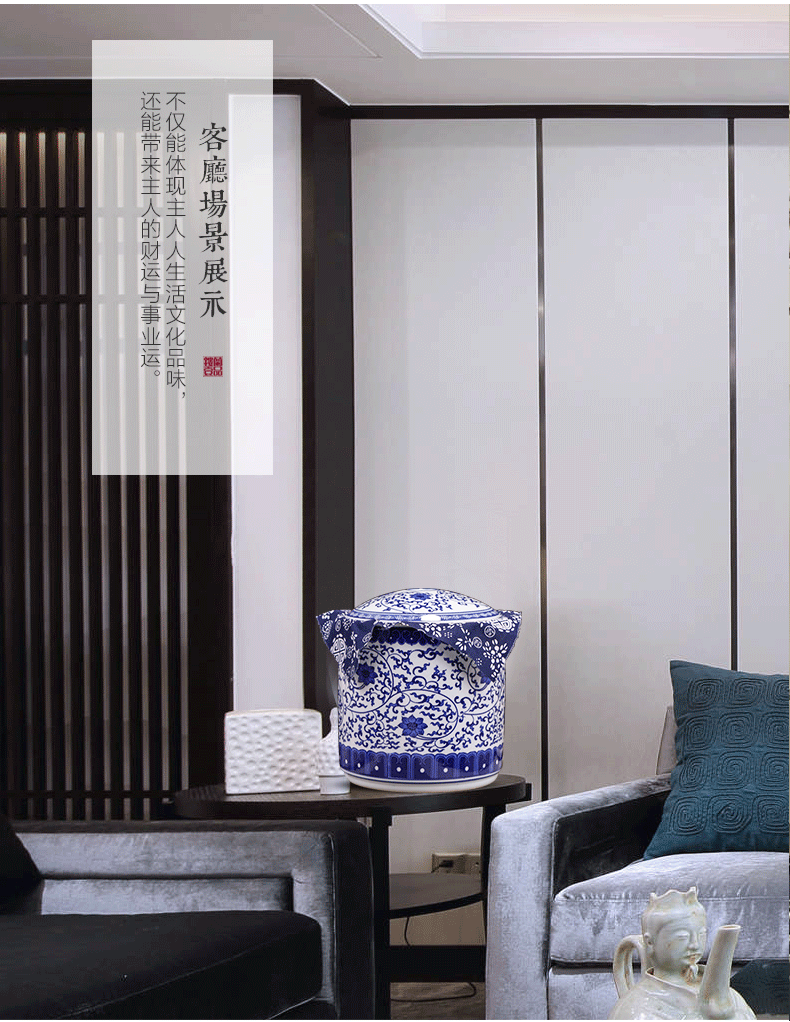 Caddy fixings ceramic seal tank storage POTS jingdezhen blue and white porcelain pot large tea pot of pu 'er tea cake