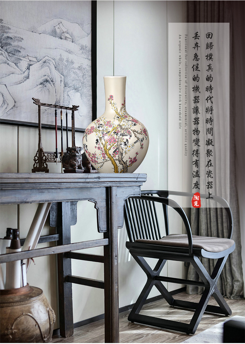 Jingdezhen ceramic vase furnishing articles living room flower arranging the modern Chinese style household adornment porcelain of furnishing articles