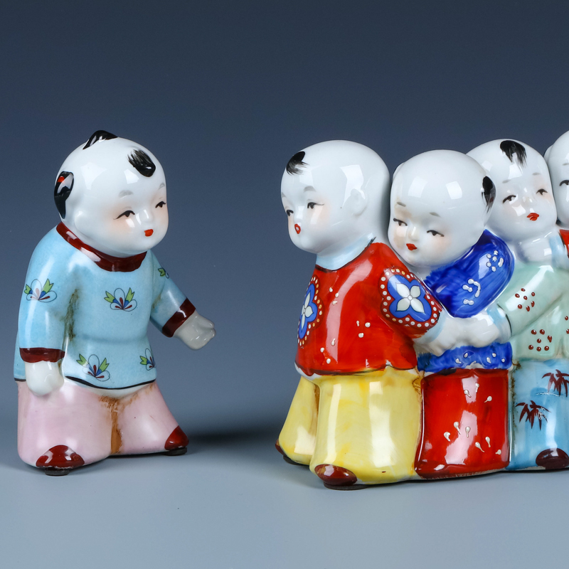 Jingdezhen porcelain dolls small creative home furnishing articles express character its sitting room decorates classic rural desktop