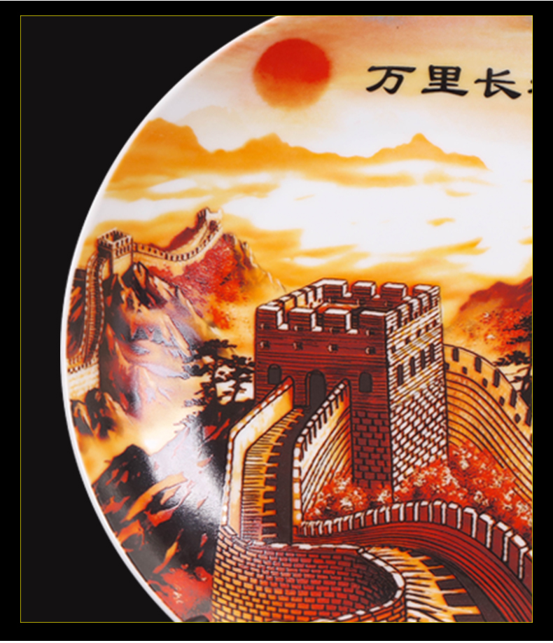 Hang dish of jingdezhen ceramics decoration plate Chinese wine rich ancient frame home decoration handicraft furnishing articles sitting room