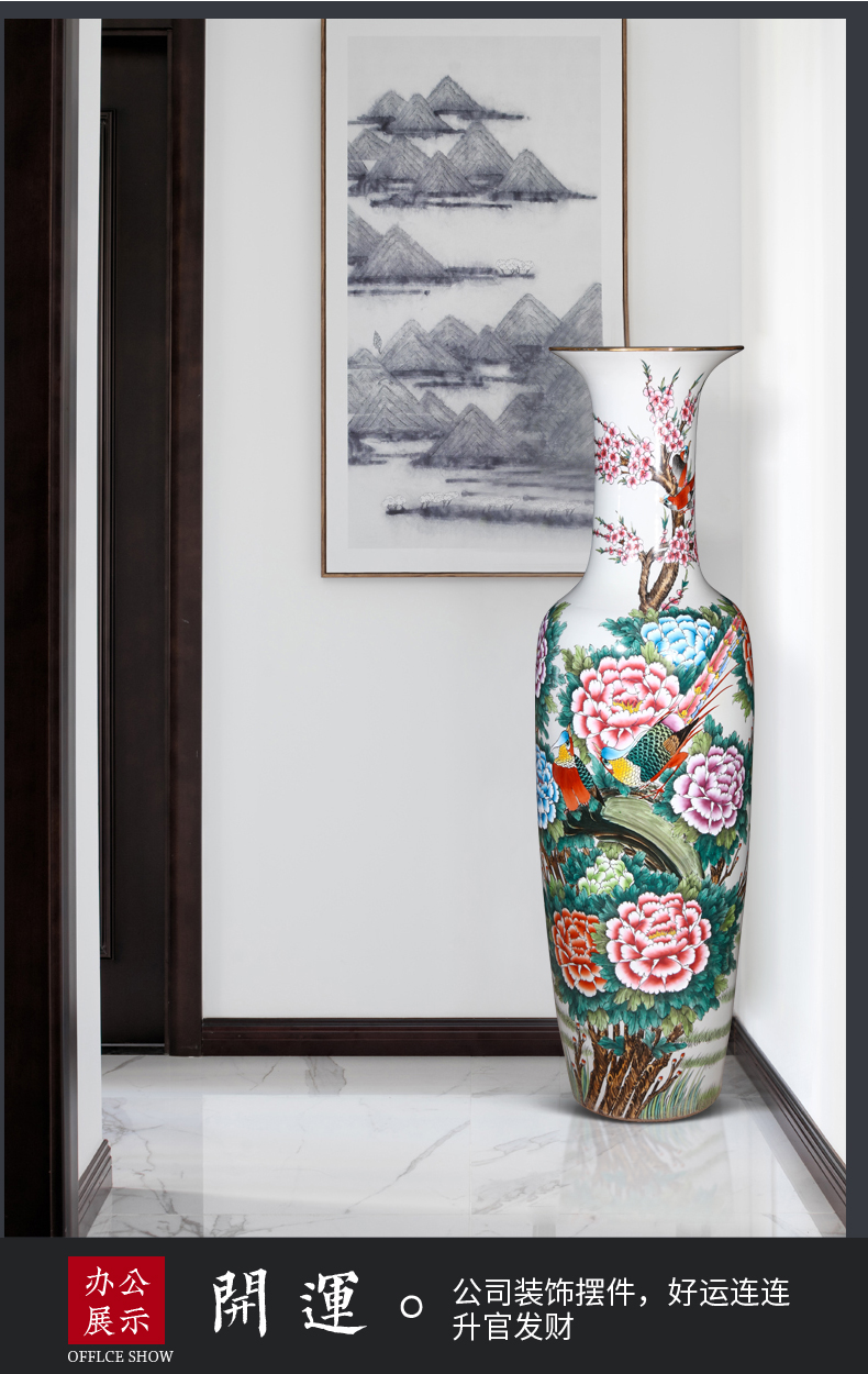 Jingdezhen ceramics new Chinese style household adornment TV ark, furnishing articles, hand - made blooming flowers large vase