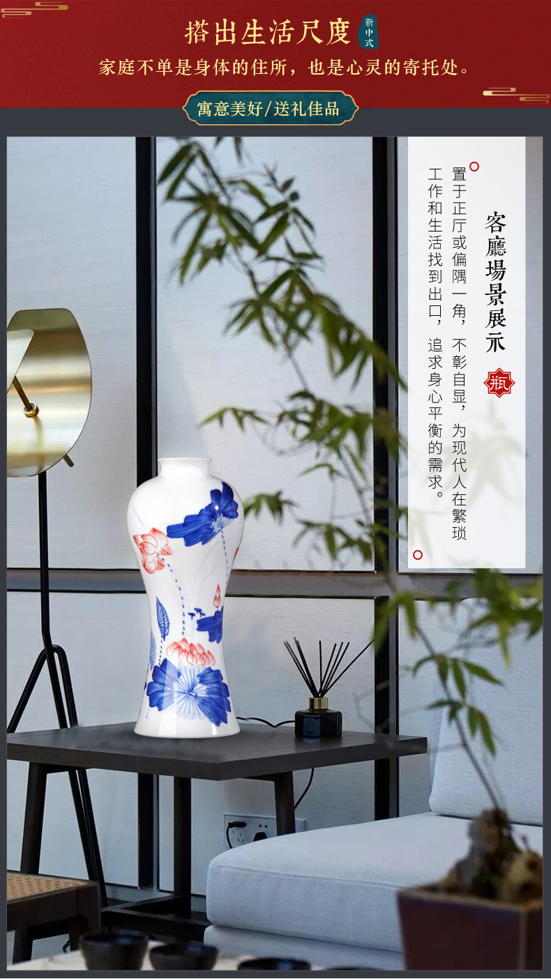 Jingdezhen ceramics hand - made Chinese blue and white porcelain vases, flower arrangement sitting room of rich ancient frame wine home decoration furnishing articles