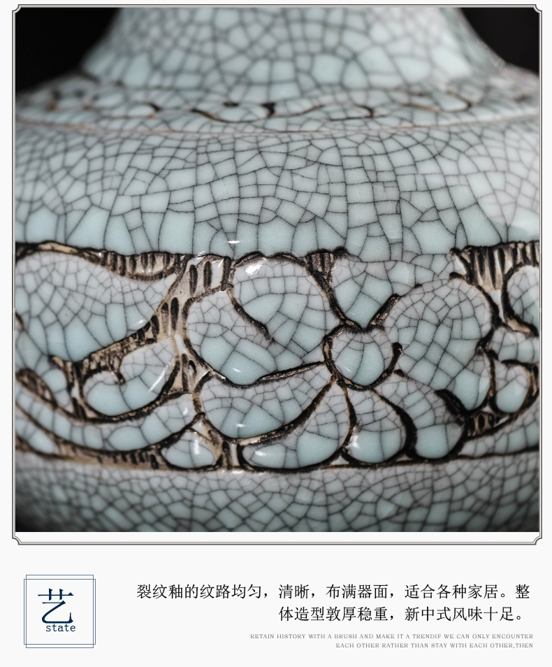 Archaize crack of jingdezhen ceramics glaze vase flower arranging wine ark, place to live in the sitting room porch decoration