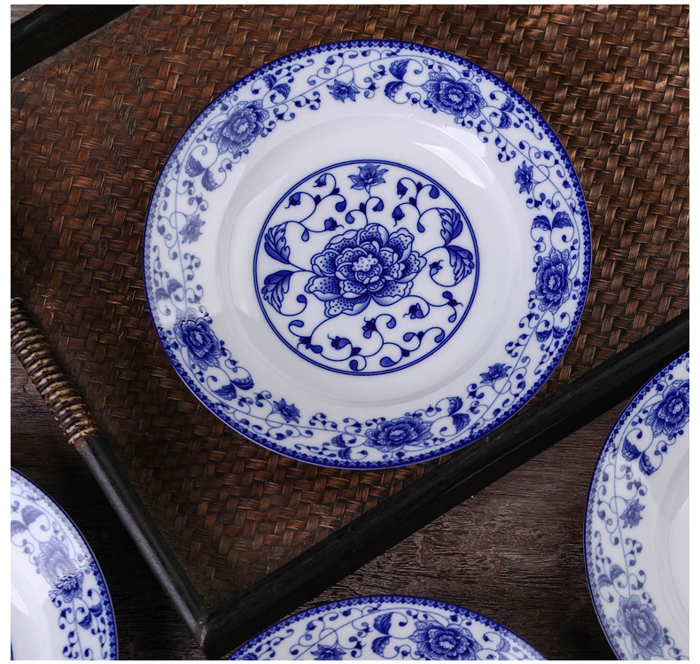 Chinese ceramics jingdezhen blue and white porcelain glaze lottery bound lotus flower ipads bowls household hot suit 10