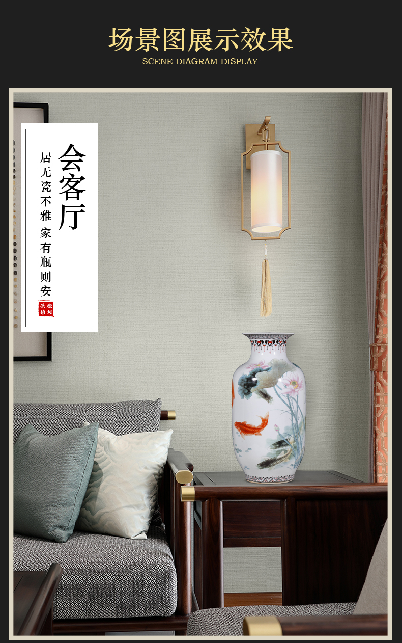 Jingdezhen ceramics powder enamel of large vases, flower arrangement home TV ark, adornment is placed large living room