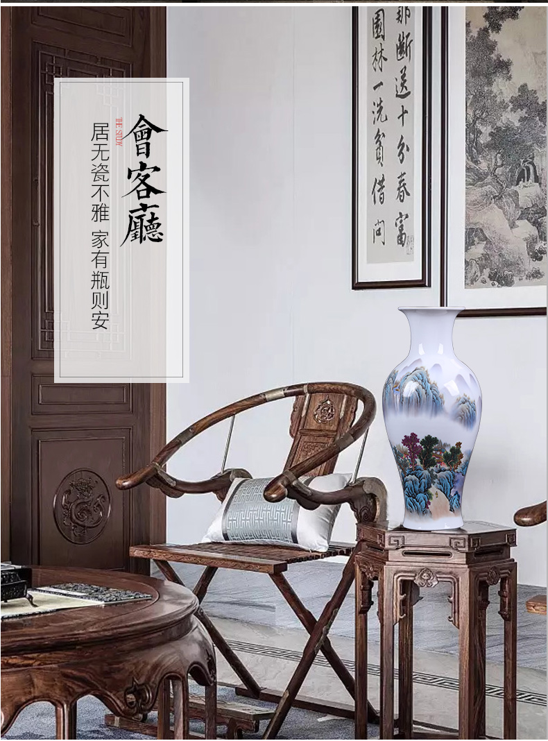 Jingdezhen ceramics, vases, flower arrangement of new Chinese style living room lucky bamboo wine rich ancient frame home furnishing articles