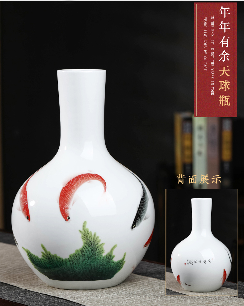 Jingdezhen ceramics powder enamel more vase furnishing articles year after year flower arranging new Chinese style living room home wine ark, adornment