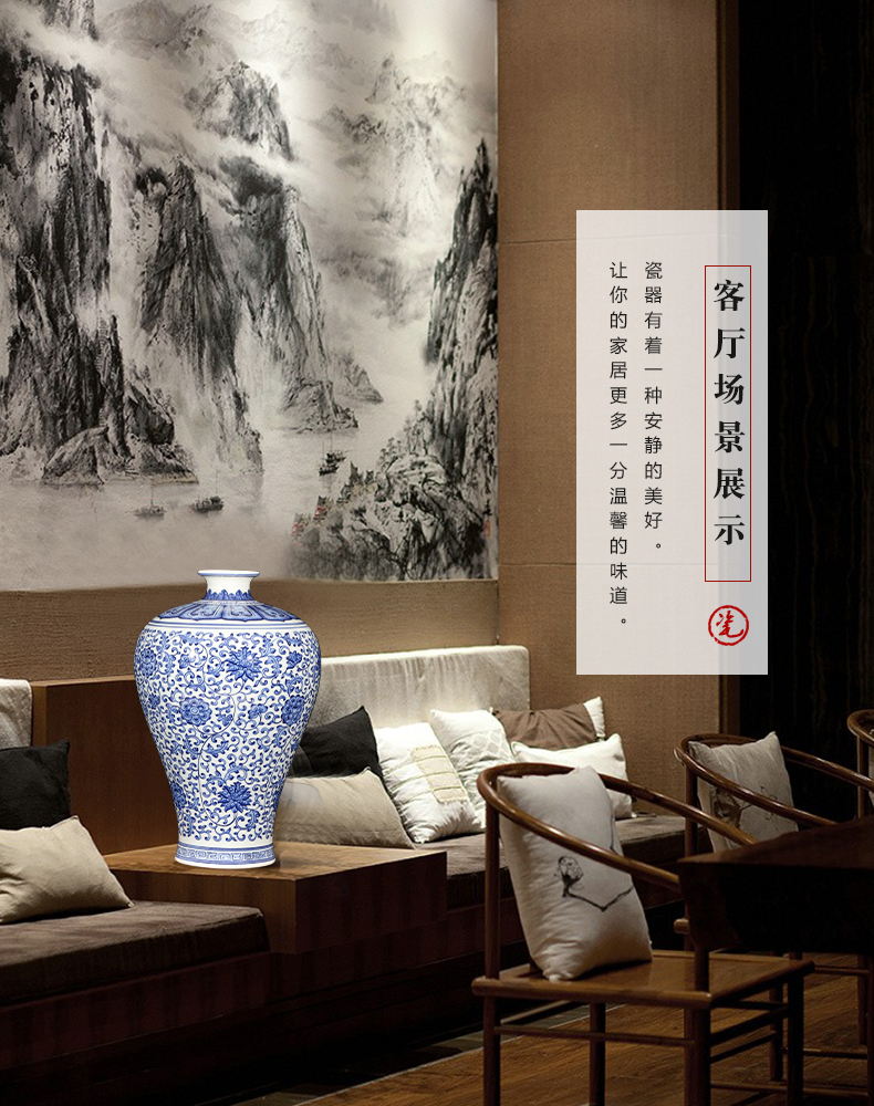 Jingdezhen ceramics Chinese style restoring ancient ways antique hand - made of blue and white porcelain vases, flower arrangement sitting room home furnishing articles