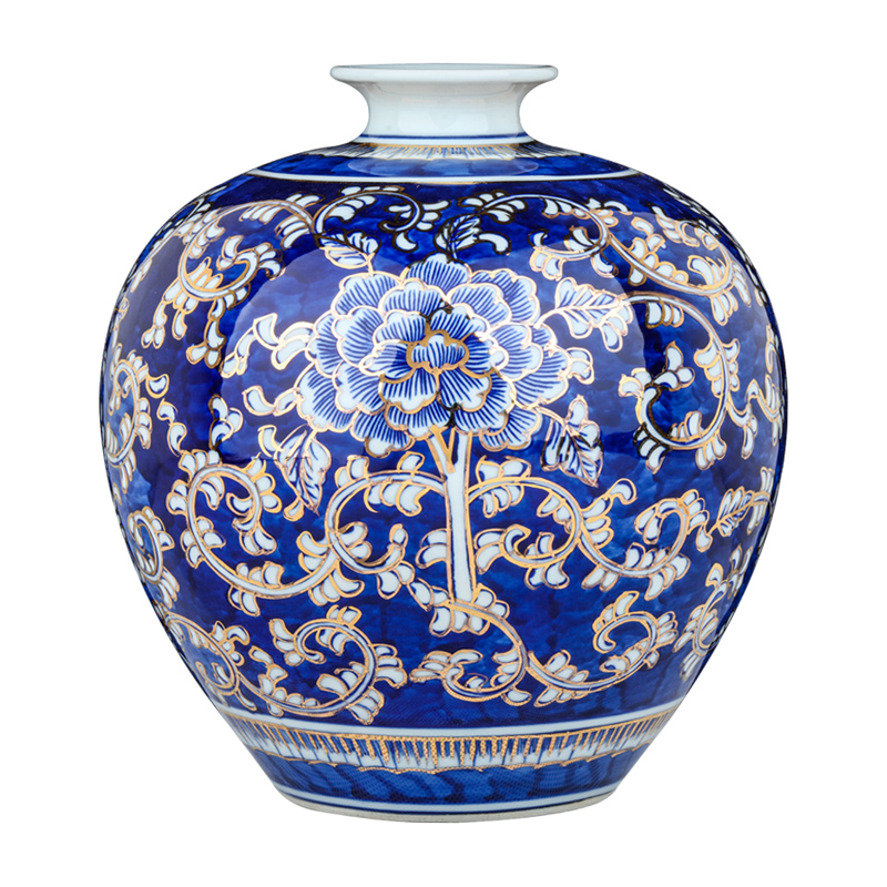The Master of jingdezhen ceramics hand - made the see colour blue and white porcelain vase furnishing articles of Chinese style household adornment flower arranging living room