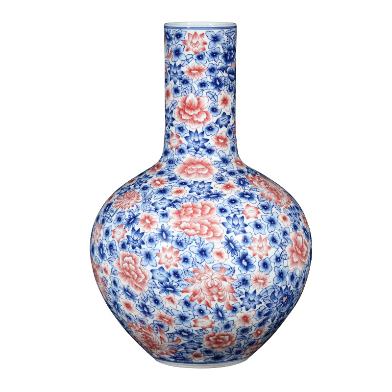 Jingdezhen ceramics imitation qianlong hand - made Chinese blue and white porcelain vases, flower arrangement sitting room porch decoration furnishing articles