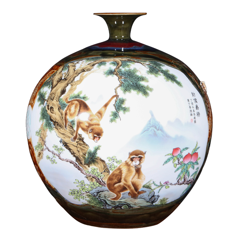 Jingdezhen ceramics craft up sealing hou JueLu big vase sitting room decoration of new Chinese style hotel furnishing articles