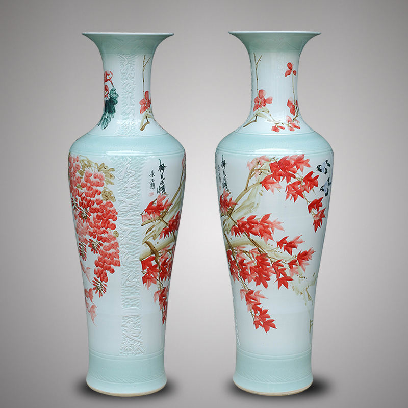 Jingdezhen ceramics hand - made landing big vase 1 m 2 gold, new Chinese style electric sitting room ark, furnishing articles