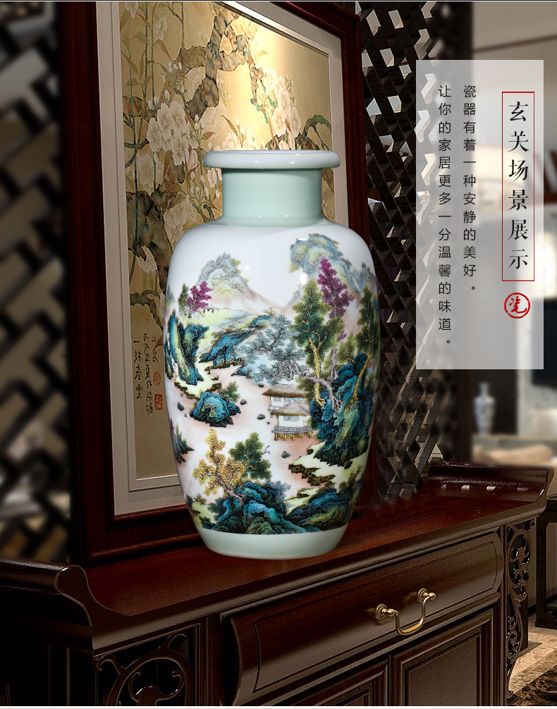 Jingdezhen ceramics vase furnishing articles khe sanh fishing modern new Chinese style sitting room adornment is placed gifts