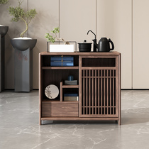 New Chinese Solid Wood Tea Water Cabinet Brief Design Multifunction Lockers Subtea Room Furniture Black Walnuts Custom