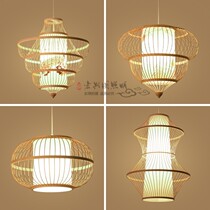 Chinese chandelights bamboo woven bamboo art day style tatami Minjuku hotel Tian Yuan bedroom balcony Southeast Asian style furniture