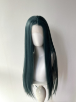 Xun Yu code name Yuan forehead lace dark green wig whole top hand hook large lace imported simulated matte high temperature wire