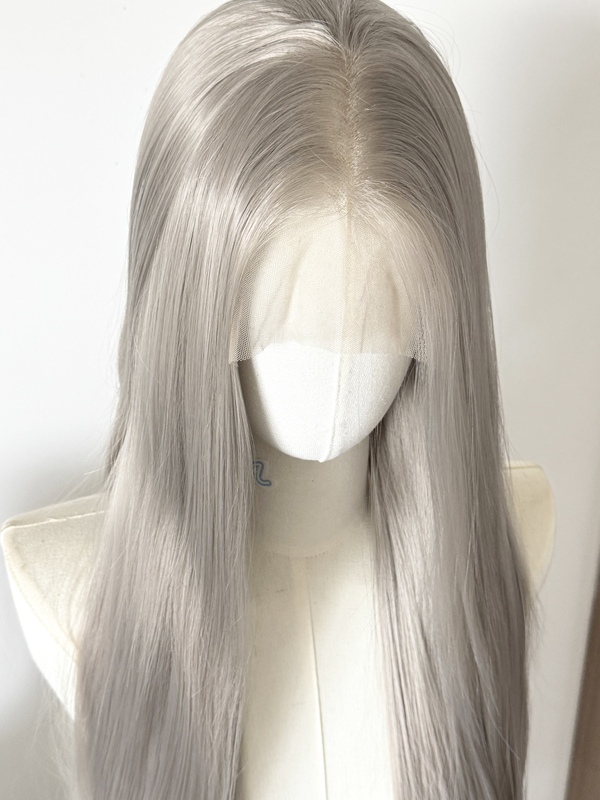 Golden Gray Versatile Milk Tea Gray Hand-Crocheted Raw Lace Front Wig Full Head Hand-Woven Natural Yukino Cosplay Golden Gray Versatile Milk Tea Gray Hand-Crocheted Raw Lace Front Wig Full Head Hand-Woven Natural Yukino Cosplay