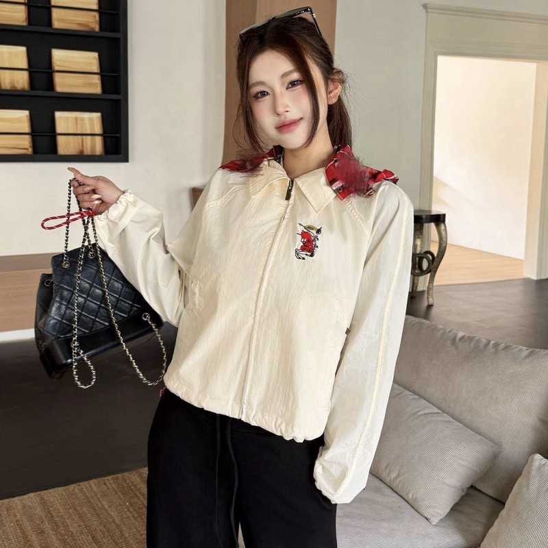 2026 Spring/Summer New Style Detachable Hood Lightweight Nylon Jacket Waterproof Short Coat for Women (Same as In-Store)
