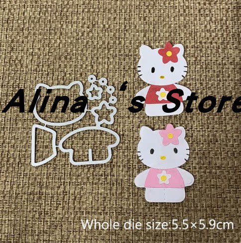 Cut template DIY templating cutting die greeting cards Scappbook Making tools Hi Kitty