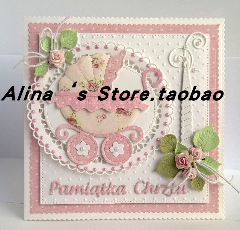 Cutting template DIY template cutting die card album Scrapbook making tool for new Baby stroller