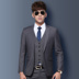 Bộ đồ vest nam ba mảnh kinh doanh chuyên nghiệp nhỏ Tây trang trí cơ thể chú rể quần áo chú rể váy cưới đồ vest nam Suit phù hợp