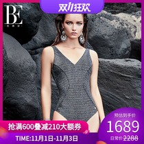 BE Van der Ann Triangle One-Piece Swimsuit Sunscreen Anti-Chlorine Body Slimming Deep v neckline design