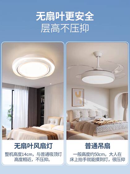 Full-Spectrum Bladeless Fan Light for Bedroom, Invisible 2026 New Model, Silent Ceiling Fan for Master Bedroom, Room Fan, Ceiling Fan Light