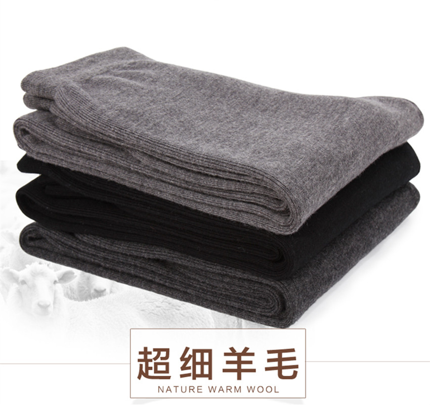 Phần mỏng len quần ấm nam giới và phụ nữ dày cashmere quần xà cạp trung niên quần len để tăng chất béo quần