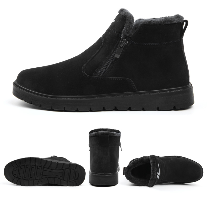 Kéo lại đôi giày cotton nam mùa đông cộng với đôi giày nhung ấm áp cho nam Martin boot nam cao để giúp giày tuyết cho nam giày boot nam hà nội