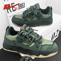 Зеленые мягкие комфортные туфли на платформе