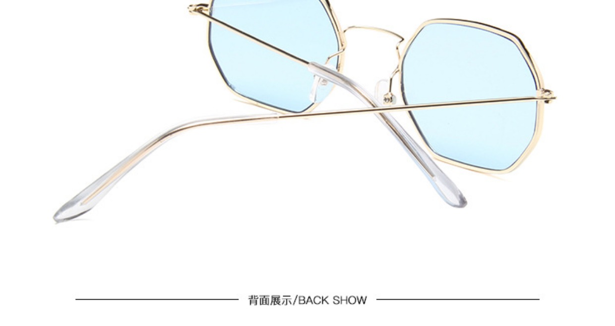 Châu Âu và Hoa Kỳ hipster kính râm vuông nhỏ retro kính râm hình lục giác kim loại trong suốt mắt kính shady