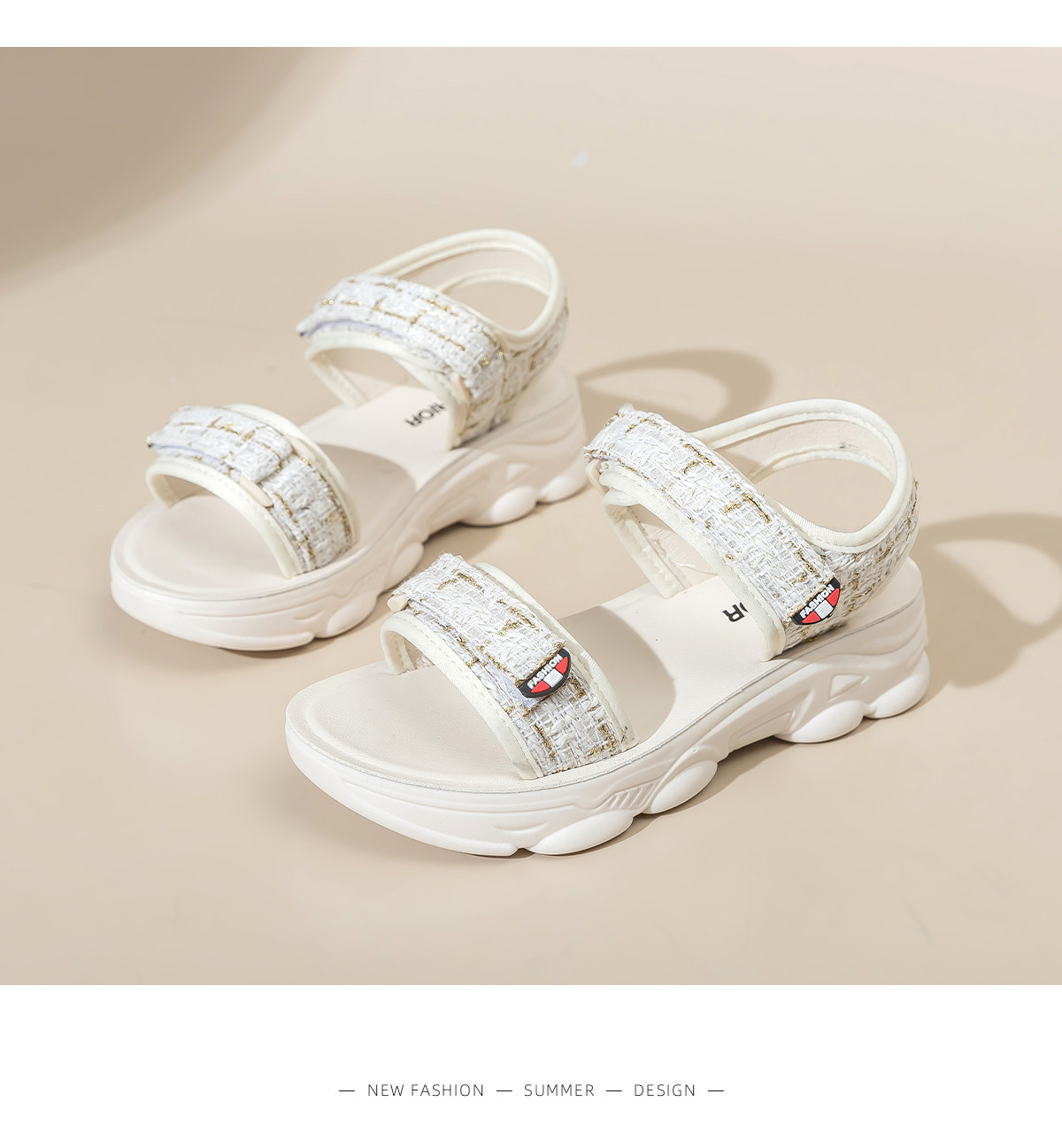 Warrior, обувь, летняя подходит с юбкой на платформе, спортивные сандалии, в стиле Шанель, мягкая подошва warrior / back of 