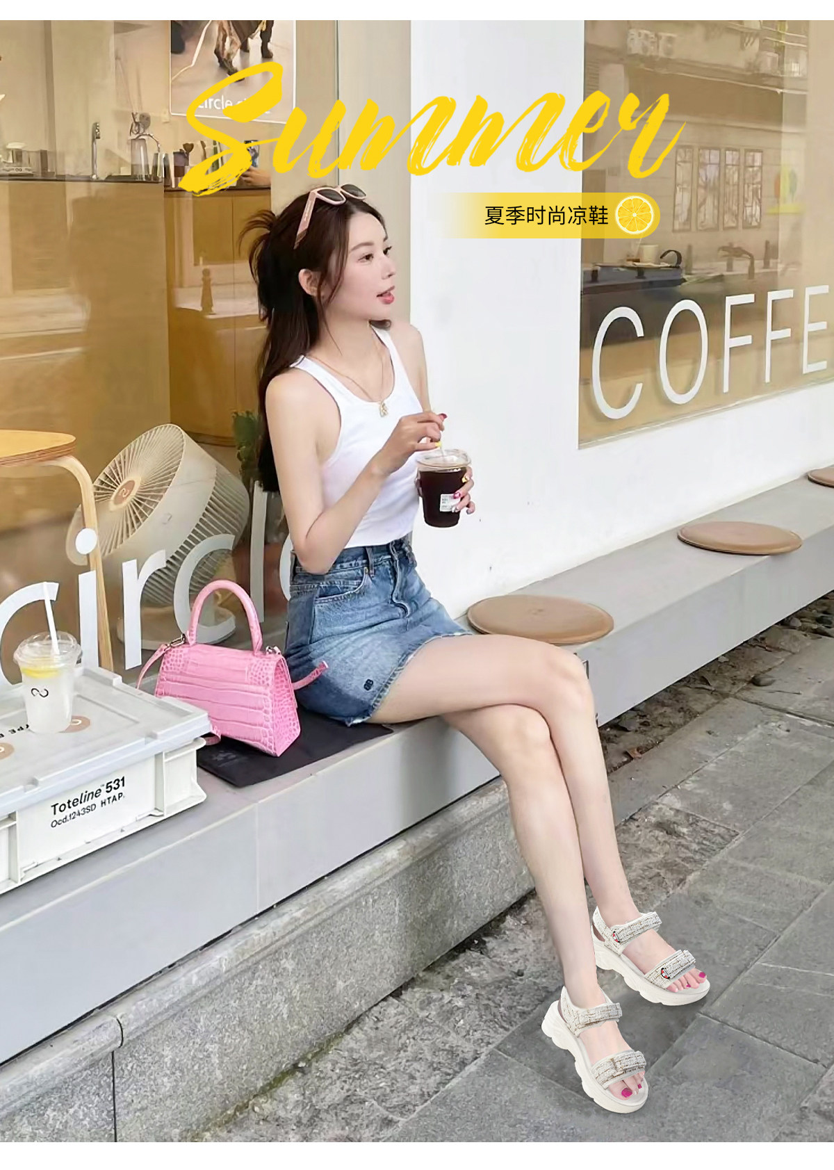 Warrior, обувь, летняя подходит с юбкой на платформе, спортивные сандалии, в стиле Шанель, мягкая подошва warrior / back of 