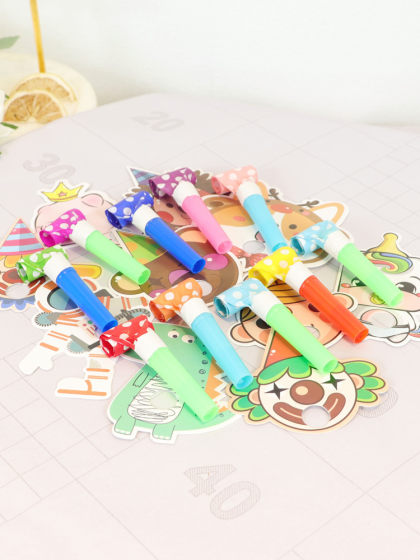 创意儿童可爱吹龙哨子伸缩口哨吹吹卷卡通玩具小宝宝生日派对道具