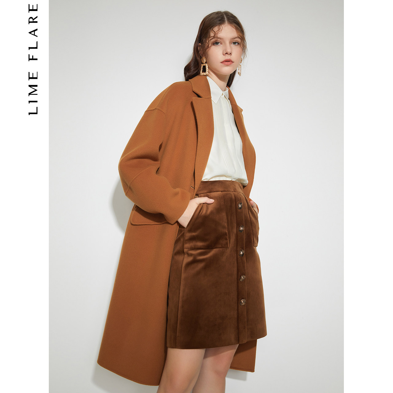 Rhein import Aussie wool bifacial wool coat suit collar with long section 2021 autumn and winter cocoon type fur coat commute-Taobao