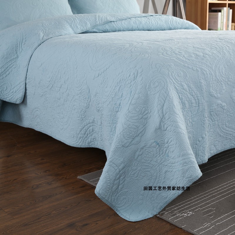 Xuất khẩu chăn bông cotton châu Âu thêu quilting là ba bộ chăn bông đơn giản trải giường bông điều hòa mùa hè là ga nệm 1m6