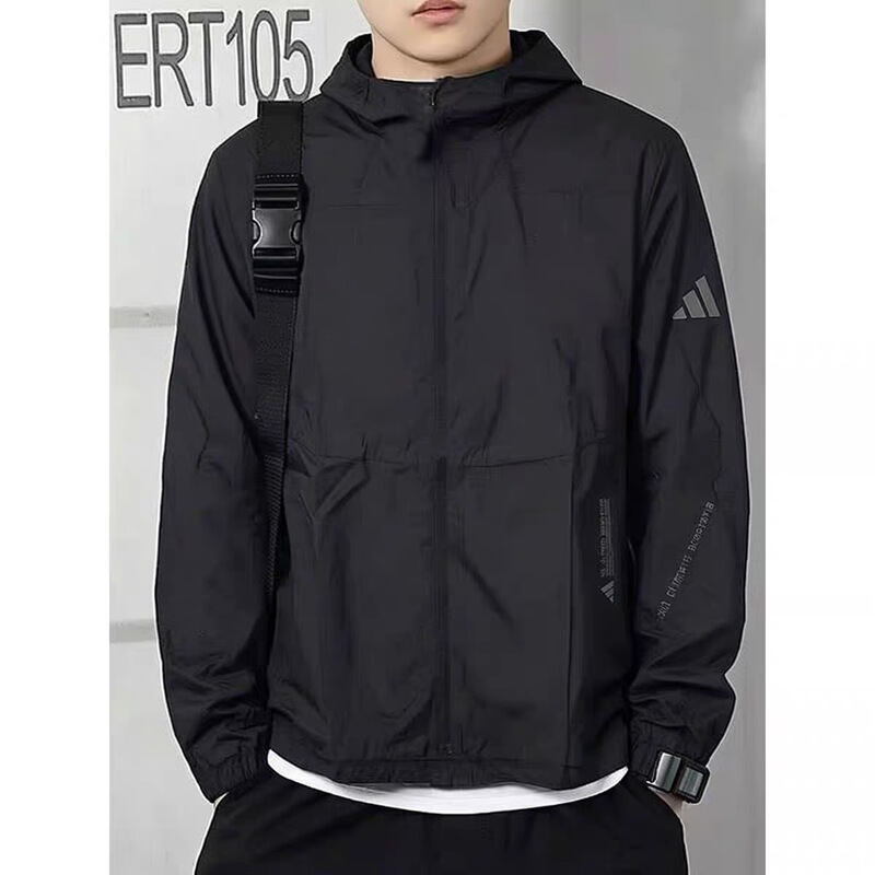 Adidas Citylightweight Hooded Casual Sports Fashion Jacket Men's Black Jz8401 Adidas Citylightweight Hooded Casual Sports Fashion Jacket Men's Black Jz8401
