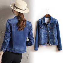 Denim coat womens short slim slim denim jacket 2021 New Korean dark blue jacket