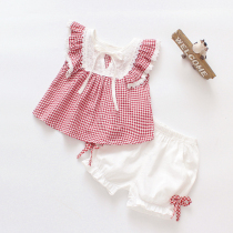 Female child 1 year and a half girl summer dress 2 shorts 2021 new female baby 0 baby summer princess suit 3 clothes