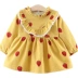 McGee Bear Girls Plus Velvet Dress 1-3 Years Child Autumn Winter Princess Dress Female Baby Baby Doll Váy chân váy trẻ em Váy