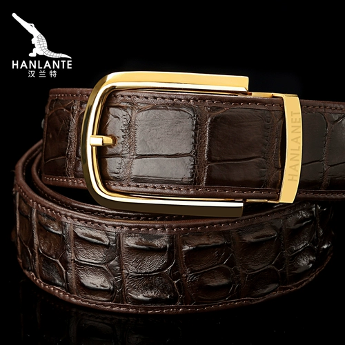 Ремень, высококлассные штаны для отдыха, крокодил, из натуральной кожи