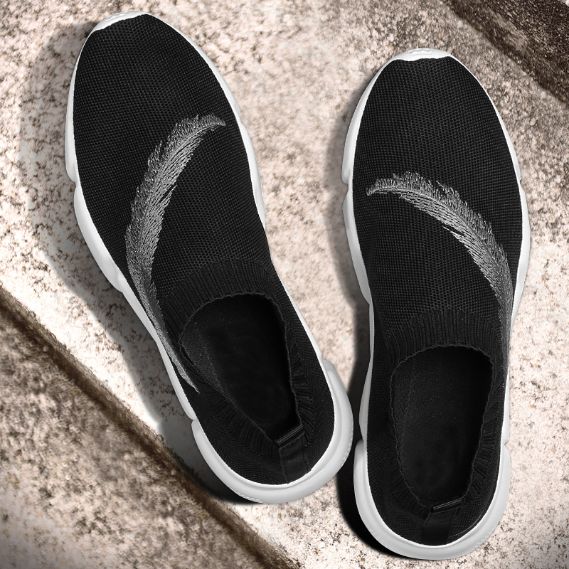 Tide Cards Summer New Men's Shoes Fashion Casual Flying Weave Breathable One Foot Pedal Lefu Shoes Han Edition 100 Hitch Sports Board Shoes