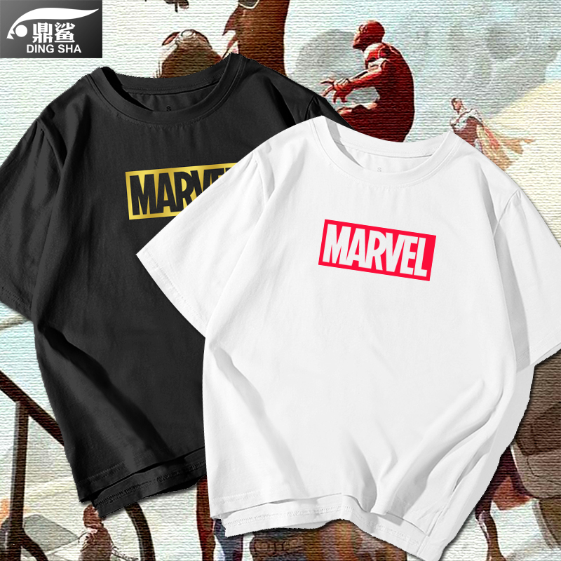 Marvel T-Shirt Short Sleeve Unisex Deadpool Captain Marvel Iron Man Clothing Avengers 4 Movie Merchandise Half-Sleeve