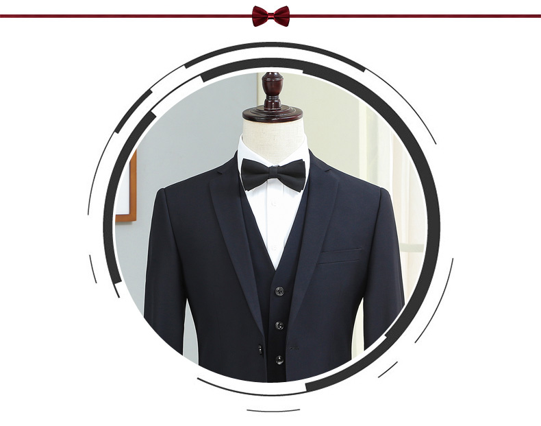Bộ đồ vest nam phù hợp với bộ đồ ba mảnh Bộ đồ mỏng bốn mùa kinh doanh bình thường chuyên nghiệp vest cưới
