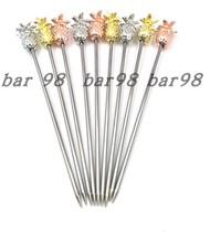 bar 98 stainless steel metal creative cocktail needle Wine sign Decoration Olive sign Fruit sign Pineapple fruit needle