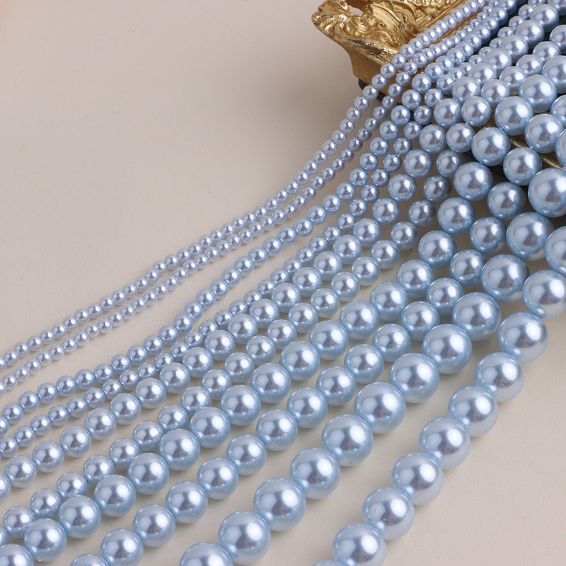 Imitation Shijia Pearl Glacier Blue Pearl Imitation Shell Pearl Loose Beads Semi-Finished DIY Necklace Bracelet Accessories Materials