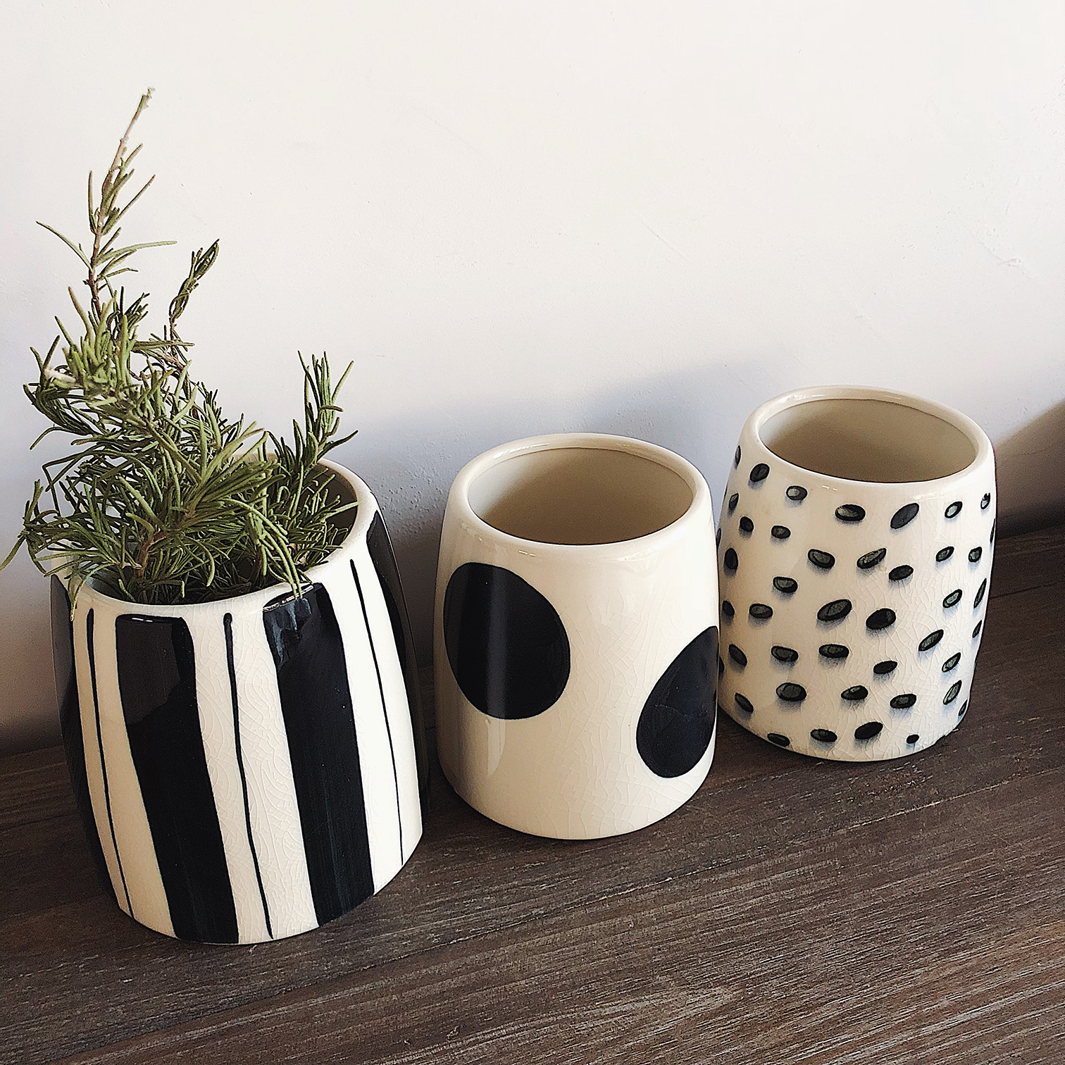 Thu thập thời gian Chunky Hình học Bình Bình Băng Crack Tay Vẽ Bình Bình Hoa Bình Hoa Trang Trí Nhà - Vase / Bồn hoa & Kệ chậu trồng mai